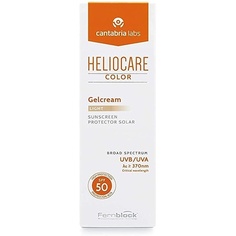 Гель-крем Color Light Spf 50, 50 мл, солнцезащитный крем для лица, ежедневный солнцезащитный крем с УФ-УФ-излучением, антивозрастной солнцезащитный крем, естественное покрытие тональной основы, Heliocare