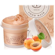 Маска Apricot Trouble Care 120G — очищение пор и успокоение кожи — моющиеся маски для лица с розовым каламином для здоровой, чистой и гладкой кожи, Skin Food Since 1957