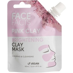 Осветляющая маска с розовой глиной 3 в 1, успокаивающая, очищающая, разглаживающая, 60 мл, Face Facts
