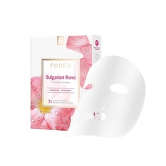 Увлажняющая тканевая маска «Болгарская роза» для сухой, уставшей кожи, 3 шт. — чистая и питательная формула, совместимая с устройствами Ufo, Foreo