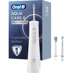 Беспроводная ирригатор Oral-B Aquacare 6 с технологией Oxyjet и 3 насадками — белый/серый, Oral B
