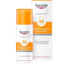 Солнцезащитный флюид для лица с контролем фотостарения Spf 50, раствор 50 мл, Eucerin