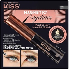 Коллекция Magnetic Lash Магнитная подводка для глаз Черная устойчивая к размазыванию биотиновая кисть с прецизионной кистью для кончиков, Kiss