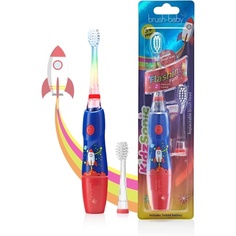 Электрическая зубная щетка для малышей и детей Brush Baby Kidzsonic для детей от 3 лет — диско-подсветка, нежная вибрация и интеллектуальный таймер обеспечивают удовольствие от чистки зубов — Rocket, Brush-Baby