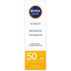 Солнцезащитный крем для чувствительного лица Spf50+ 50G, Nivea