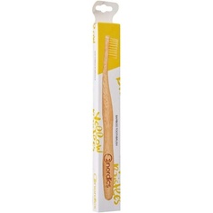 Эко-бамбуковая зубная щетка с желтой щетиной, Nordics Organic Care