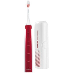 Электрическая звуковая зубная щетка красного цвета со скоростью чистки 41000, Sencor