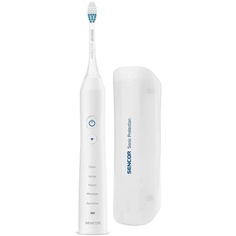 Электрическая звуковая зубная щетка со скоростью чистки 48000, белая, Sencor