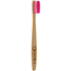 Eco Kids бамбуковая зубная щетка с розовой щетиной, Nordics Organic Care