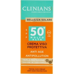 Антивозрастной солнцезащитный крем для лица Spf50 50 мл, Clinians