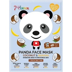 Тканевая маска для лица Panda с кокосом и бананом для увлажнения и увлажнения кожи, 7Th Heaven