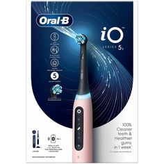 Электрическая зубная щетка Io 5S Pink с 1 насадкой и 1 дорожным футляром, разработанная Braun, Oral-B