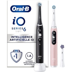 Электрические зубные щетки Io 6, 2 шт., черные и розовые, рукава с, Oral-B