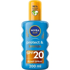 Солнцезащитный спрей для защиты от солнца и бронзы Spf20 200 мл, Nivea