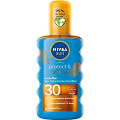 Натуральное масло для загара Sun Protect &amp; Bronze Spf 30, 200 мл, Nivea