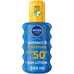 Солнцезащитный спрей для защиты и увлажнения Spf 50+ 200 мл, Nivea