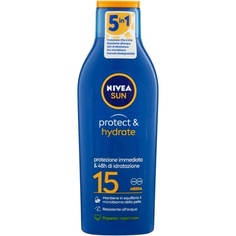 Солнцезащитный молочный лосьон для защиты и увлажнения Spf 15, 200 мл, Nivea