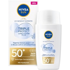 Солнцезащитный крем с SPF 50+ Triple Protect Sun Protection Fluid, 40 мл, Nivea