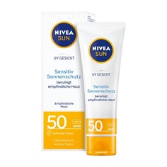 Солнцезащитный крем для чувствительной кожи лица от солнца и ультрафиолета Spf 50+ 50 мл, Nivea