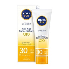 Антивозрастной солнцезащитный крем для лица Sun Uv Q10 с SPF 30, 50 мл, Nivea