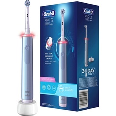 Электрическая зубная щетка Oral-B Pro 3 с перезаряжаемой ручкой и технологией Braun — синяя, Oral B