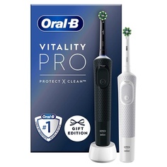 Электрическая зубная щетка Oral-B Vitality Pro с 2 насадками и 3 режимами чистки — 2 шт., Oral B