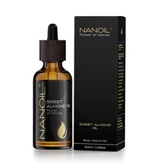 Миндальное масло Натуральное чистое необжаренное органическое масло холодного отжима для ухода за волосами, телом и лицом, 50 мл, Nanoil