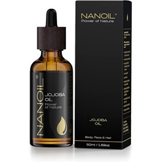 Масло жожоба натуральное чистое необжаренное органическое масло холодного отжима для волос, тела и лица, 50 мл, Nanoil