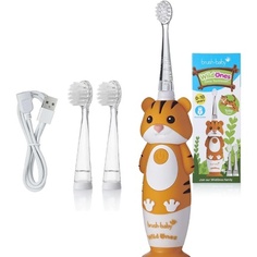 Wildones детская электрическая перезаряжаемая зубная щетка с 1 ручкой, USB-кабель для зарядки, для детей от 0 до 10 лет, тигр, Brush-Baby