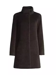 Пальто длиной три четверти из альпаки Cinzia Rocca, цвет espresso