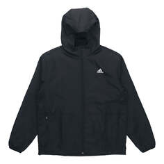 Куртка Men&apos;s adidas Mh Lite Wvjkt Athleisure Casual Sports Hooded Solid Color Woven Jacket Autumn Black, черный