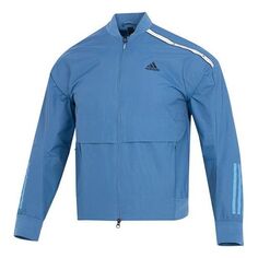 Куртка Men&apos;s adidas Th Bom Wvjkt Stripe Athleisure Casual Sports Woven Jacket Blue, синий