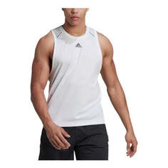 Майка Men&apos;s adidas Solid Color Logo Casual Sports Hygroscopic Gym Sports White Vest, белый