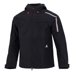 Куртка Men&apos;s adidas Th Commmtek Wvjk Solid Color Athleisure Casual Sports Hooded Jacket Black, черный