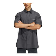 Рубашка Men&apos;s adidas Back Alphabet Printing Pattern Lapel Short Sleeve Gray Shirt, серый