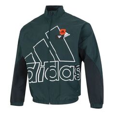 Куртка Men&apos;s adidas Mh Bp3 Wvjkt Athleisure Casual Sports Logo Stand Collar Woven Jacket Autumn Dark Green, зеленый