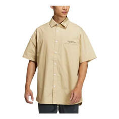 Рубашка Men&apos;s adidas Back Alphabet Printing Pattern Lapel Short Sleeve Khaki Shirt, хаки