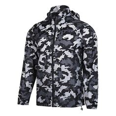 Куртка Nike Camouflage Pattern Loose Zipper Long Sleeves Jacket Black, черный