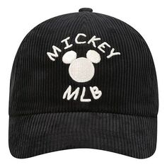 Кепка MLB Mickey x Disney Crossover corduroy Baseball Cap Black, черный