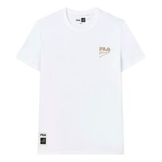 Футболка Men&apos;s FILA x Crossover Casual Printing Breathable Knit Short Sleeve White T-Shirt, белый