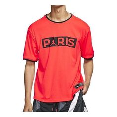 Футболка Air Jordan PSG T-shirt &apos;Orange red&apos;, оранжевый Nike