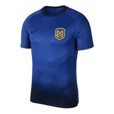 Футболка Men&apos;s Nike Training Sports Gradient Round Neck Short Sleeve Blue T-Shirt, синий