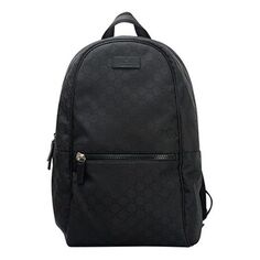 Рюкзак Men&apos;s GUCCI Logo Leather Logo Nylon Large Capacity schoolbag Backpack Black, черный