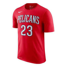 Футболка Men&apos;s Nike DRI-FIT NBA New Orleans Pelicans Davis Logo Printing Round Neck Short Sleeve Red T-Shirt, красный