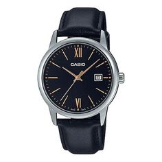 Часы Men&apos;s CASIO DRESS Series Minimalistic Small Business Casual Watch Mens Black Analog, черный