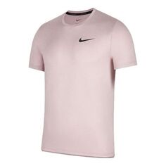 Футболка Men&apos;s Nike Pro Dri-FIT Logo Printing Casual Sports Round Neck Short Sleeve Pink T-Shirt, розовый