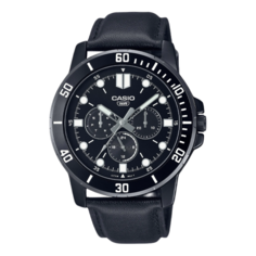 Часы Casio Dress Classic Minimalistic Stainless Steel Analog Watch &apos;Black Metallic&apos;, черный