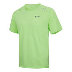 Футболка Nike Solid Color Reflective Logo Printing Round Neck Pullover Short Sleeve Green, зеленый