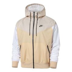 Куртка Nike Colorblock Zipper Windproof Hooded Jacket Men&apos;s Beige / / White Gray, белый