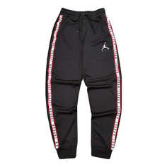 Брюки Men&apos;s Air Jordan Solid Color Logo Printing Drawstring Casual Joggers/Pants/Trousers Black, черный Nike